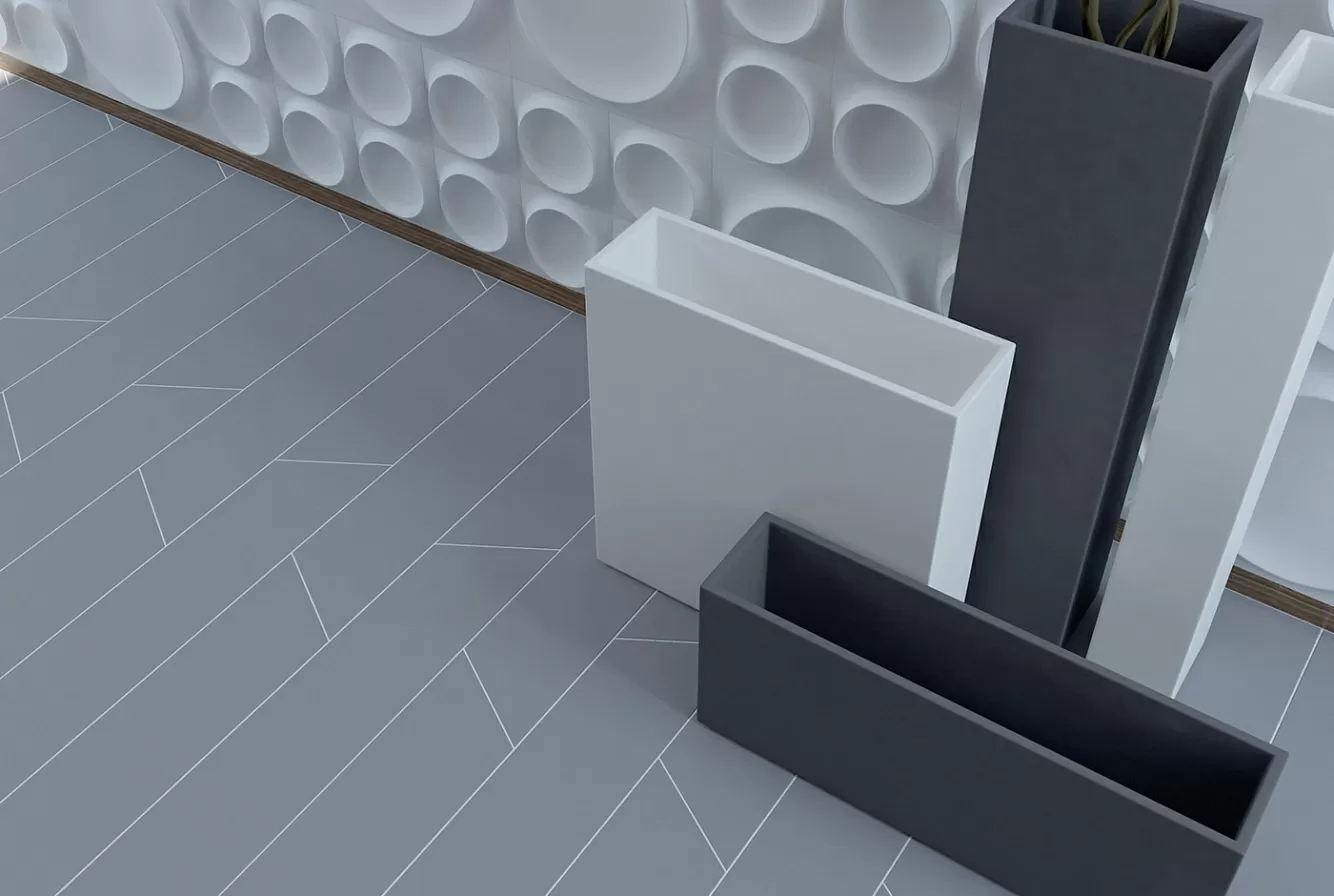 Керамогранит 113850 TRAPEZIUM FLOOR R9 GRAPHITE MATT 9.8x23