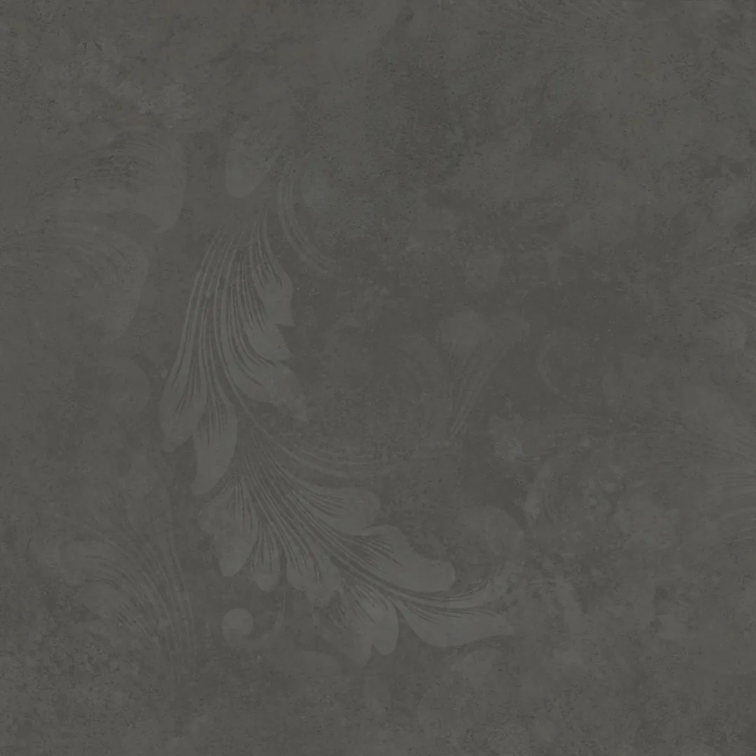 Керамогранит KM4040G0091N Хадду серый тёмный матовый декорированный 40,2x40,2x0,8