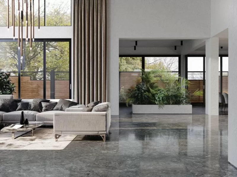 Керамогранит SG593422R Риальто Нобиле зелёный тёмный лаппатированный обрезной 119,5x238,5x0,9