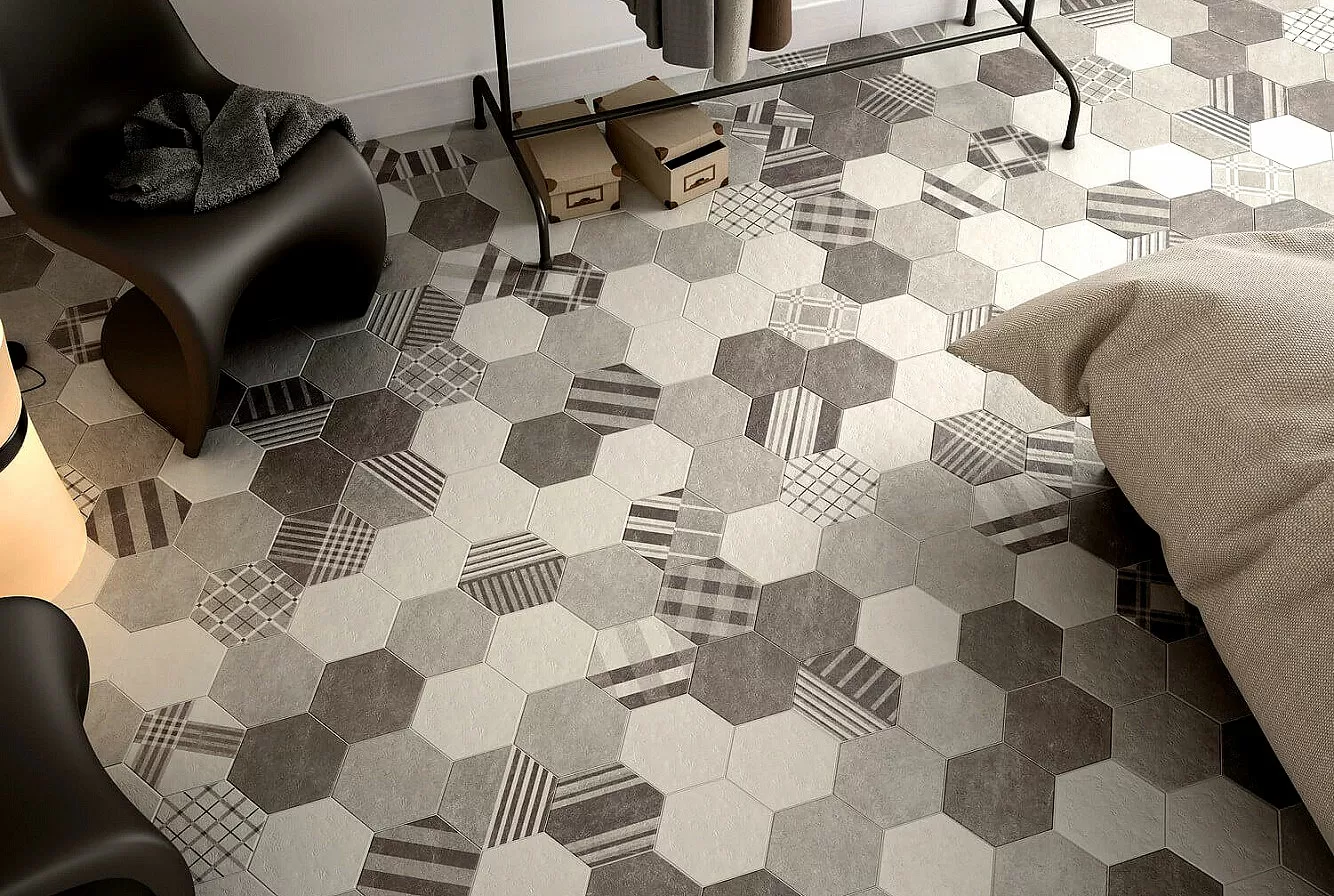 Керамогранит 22098 Hexatile Cement Garden Sand 17,5x20 (17 видов паттерна)