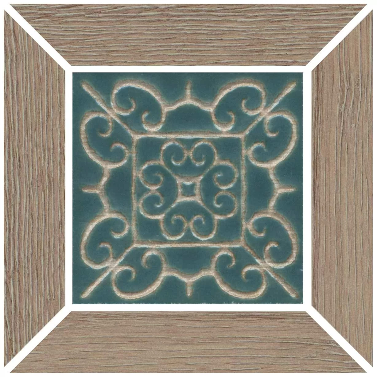 Керамогранит ID158 Вставка Тровазо наборный коричневый тёмный матовый 13x13x0,9