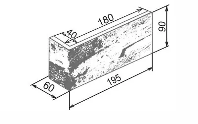 Искусственный камень Толедо 473 Угол 195х60х90