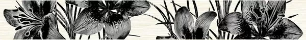 Плитка Бордюр Piano черный 400x50