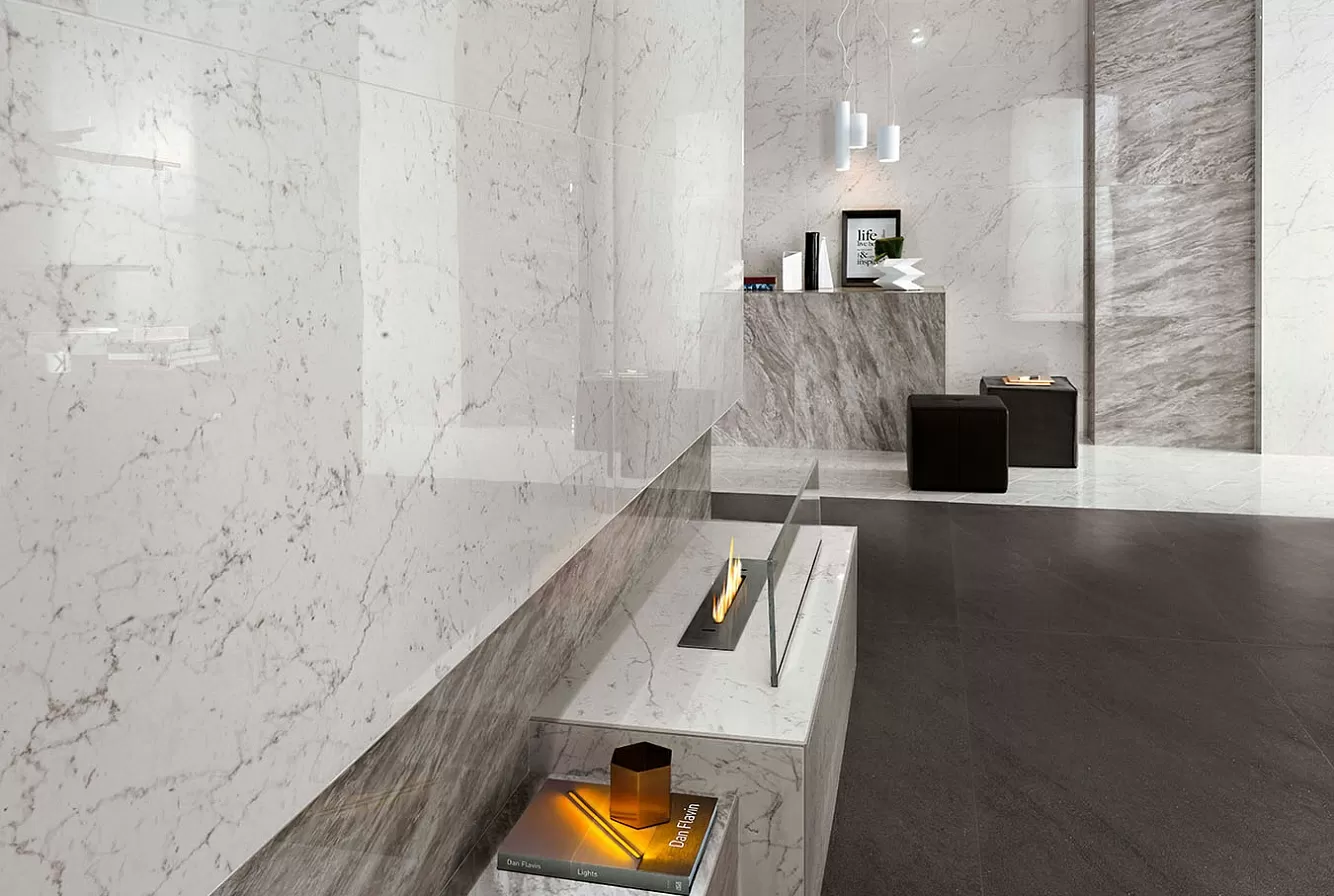 Керамогранит AS2M Marvel Stone Mosaico Esagono Geo Warm Lapp 25,4X35,2