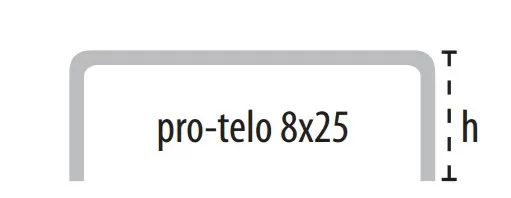 Профили и пороги B72141101 Pro-telo Stainless Steel Gloss 25x8x2500