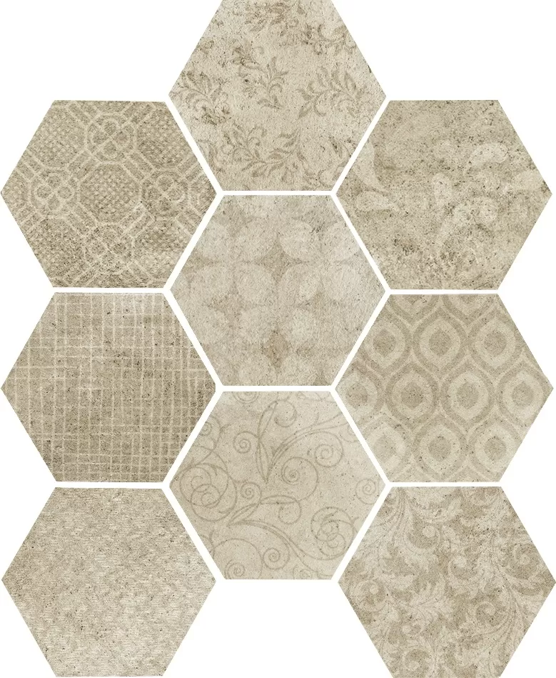 Керамогранит 1047251 RIABITA ESAGONA FABRIC NATURAL 24x27,7