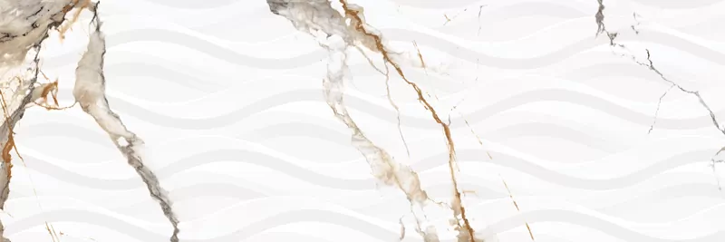 Плитка Calacatta Brillante Decor Flujo Rectificado 30x90