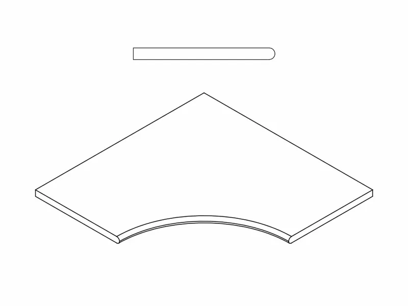 Керамогранит 620090000695 Бортик Скайфолл Гриджио Альпино угловой закругленный 60х60
