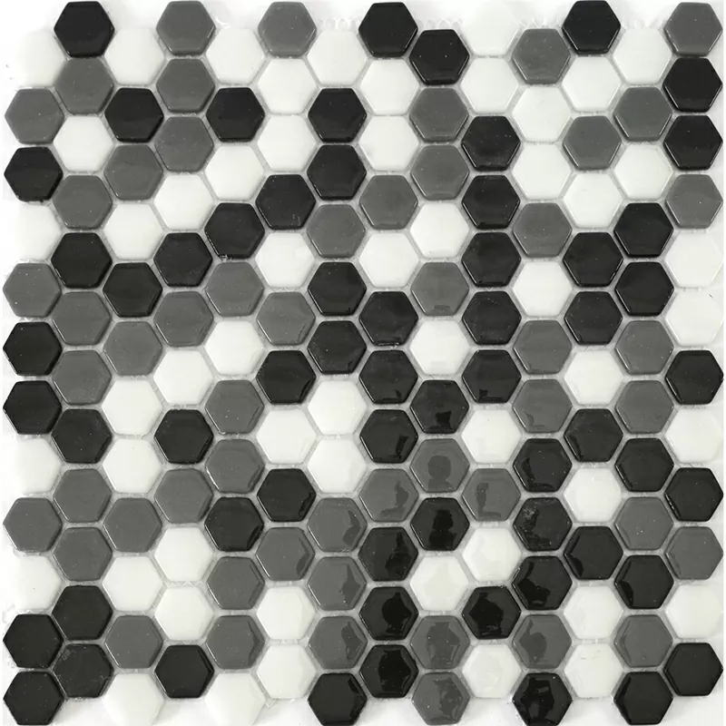 Мозаика STP-BK005-HEX стекло (25) 290х290