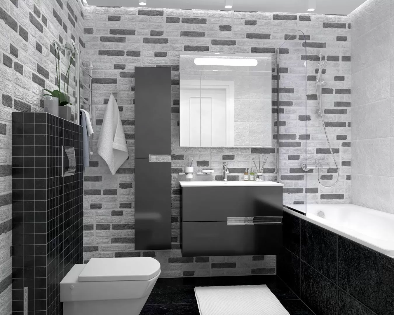 Керамогранит Loft чёрный 30х60