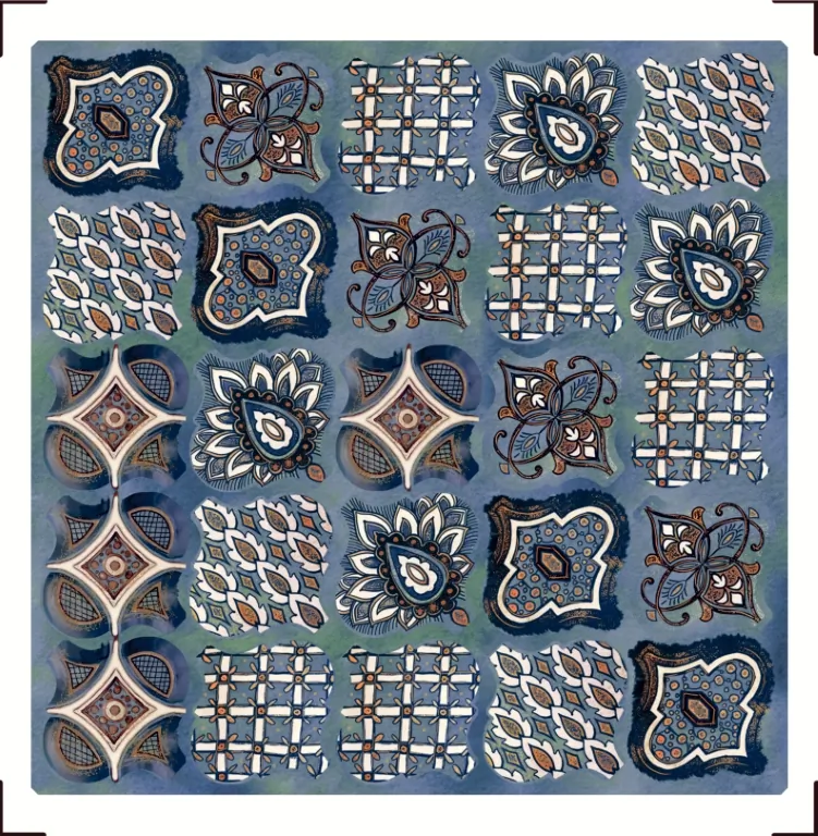 Плитка KMP3STA010M6X Панно Арабески Марокко 1 (из 6 частей 6,5x6,5) 10x25x6,9