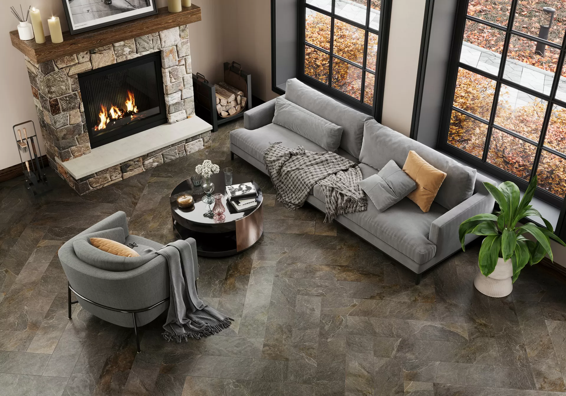 Керамогранит GP2090SNN25L Santorini Graphite лаппатированный 200x900