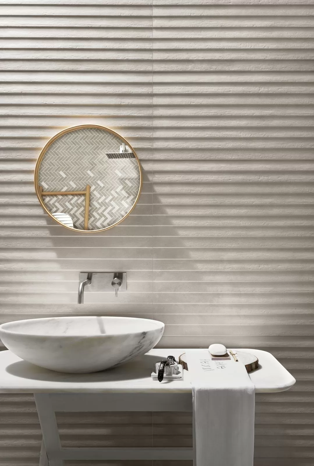 Плитка R6MK Terracruda Piombo Struttura Verso 3D Rett. 40x120