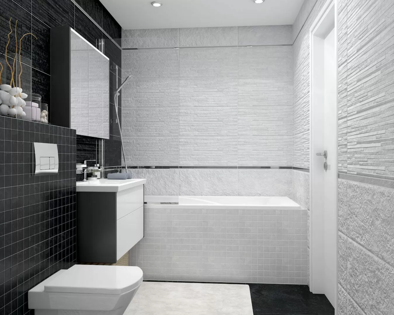 Керамогранит Hard чёрный 30х60