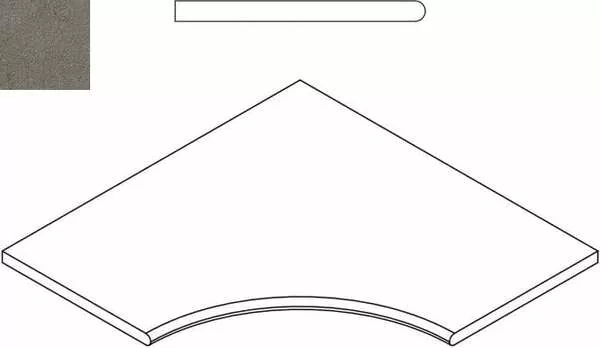 Керамогранит 620090001037 Fume Bordo Angolare Round 60x60