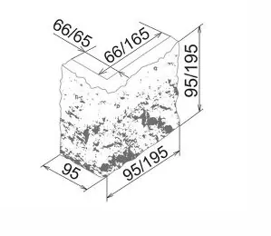Искусственный камень Нарва 046 Угол 95-195х95х95-195х45