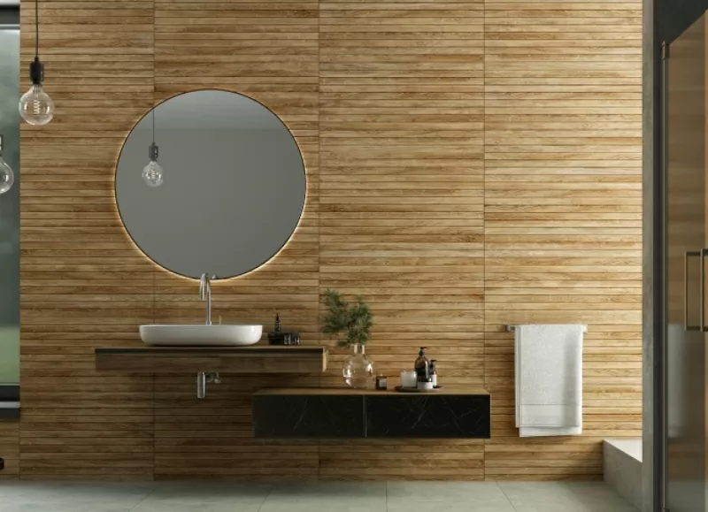 Керамогранит 16882 Harmony коричневый рельеф ректификат 44,8x89,8