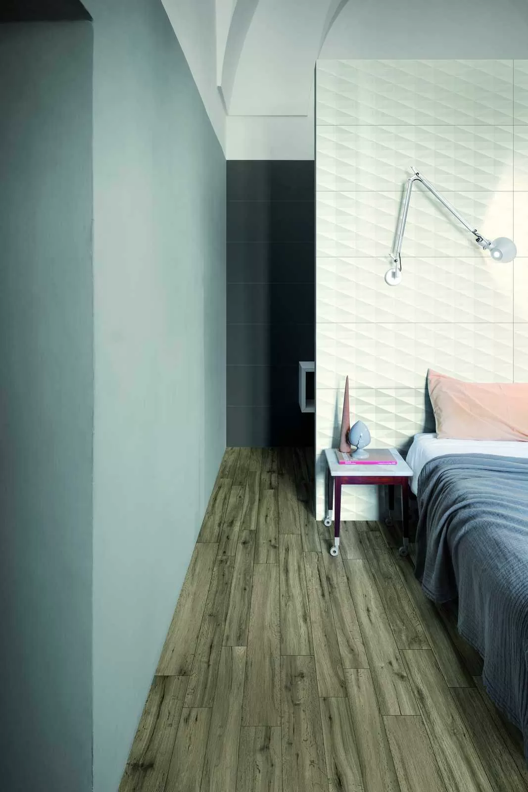 Плитка M1AG Eclettica Anthracite Struttura Wave 3D Rett 40x120
