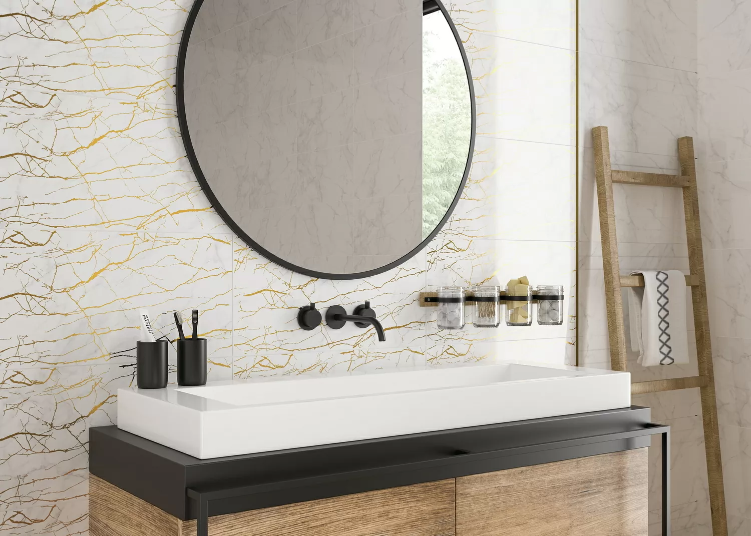 Плитка A15954 Металлический бордюр Metallic черный 1x60