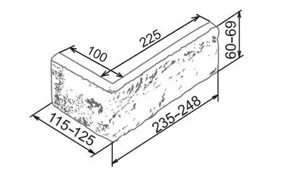 Искусственный камень Марсель 301 Угол 235-248х115-125х60-69х17