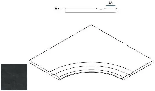 Керамогранит 620090000408 Titanio Bordo Svasato Angolare Round 30 60x60