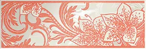 Плитка 1501-0052 Бордюр Азур Крем алый 8,5x25