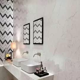 Керамогранит AS2M Marvel Stone Mosaico Esagono Geo Warm Lapp 25,4X35,2