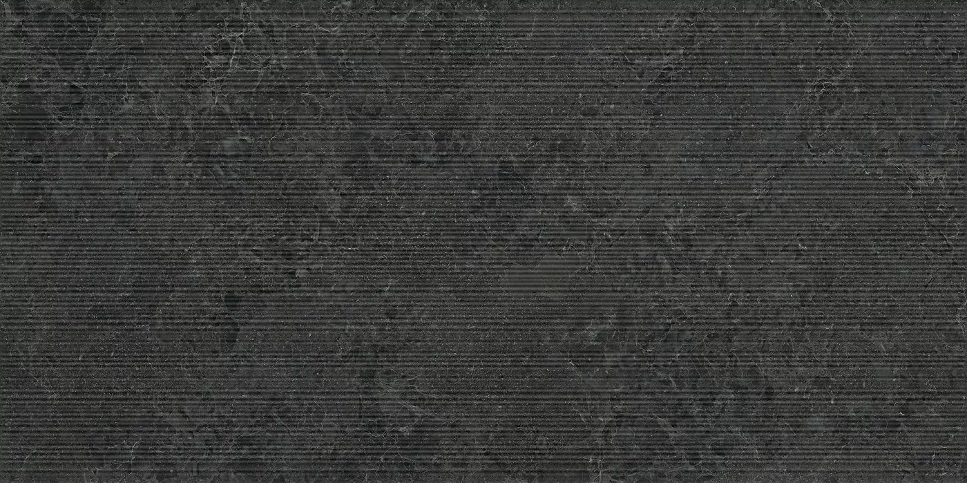 Керамогранит 05602 Limestone Belgium Black Ribbed Nat Ret 60x120