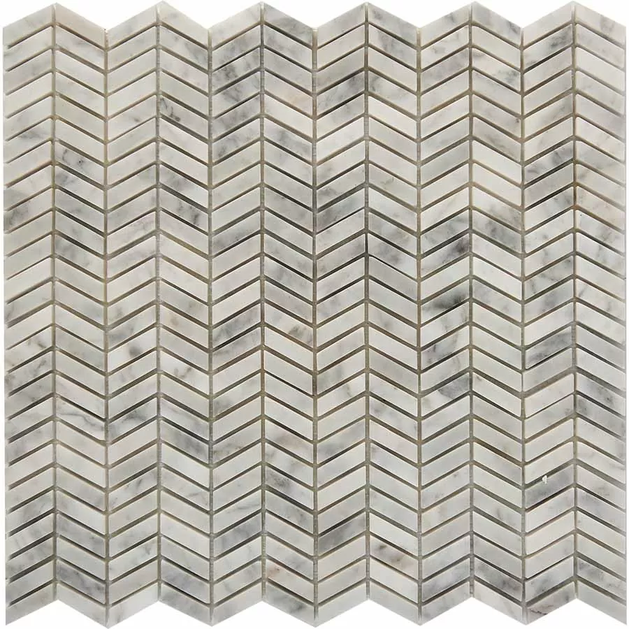 Мозаика PIX290 Bianco carrara из мрамора полированная 27x10 298х307x8