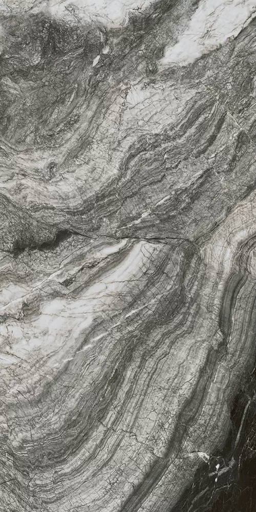 Керамогранит SG595902R Ониче белый чёрный обрезной лаппатированный 119.5*238.5