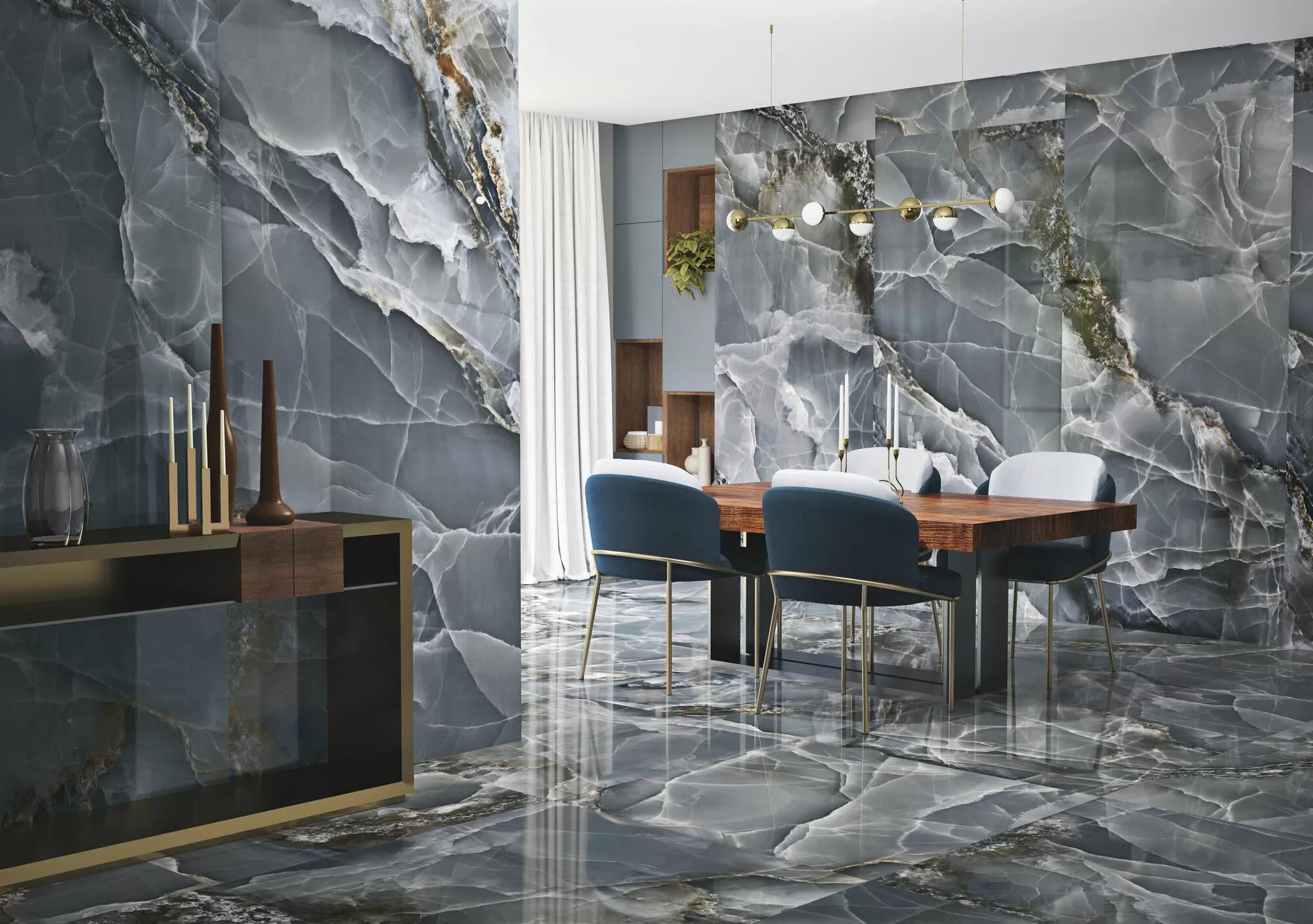 Керамогранит Onyx Bleu Pulido Rect 120x260