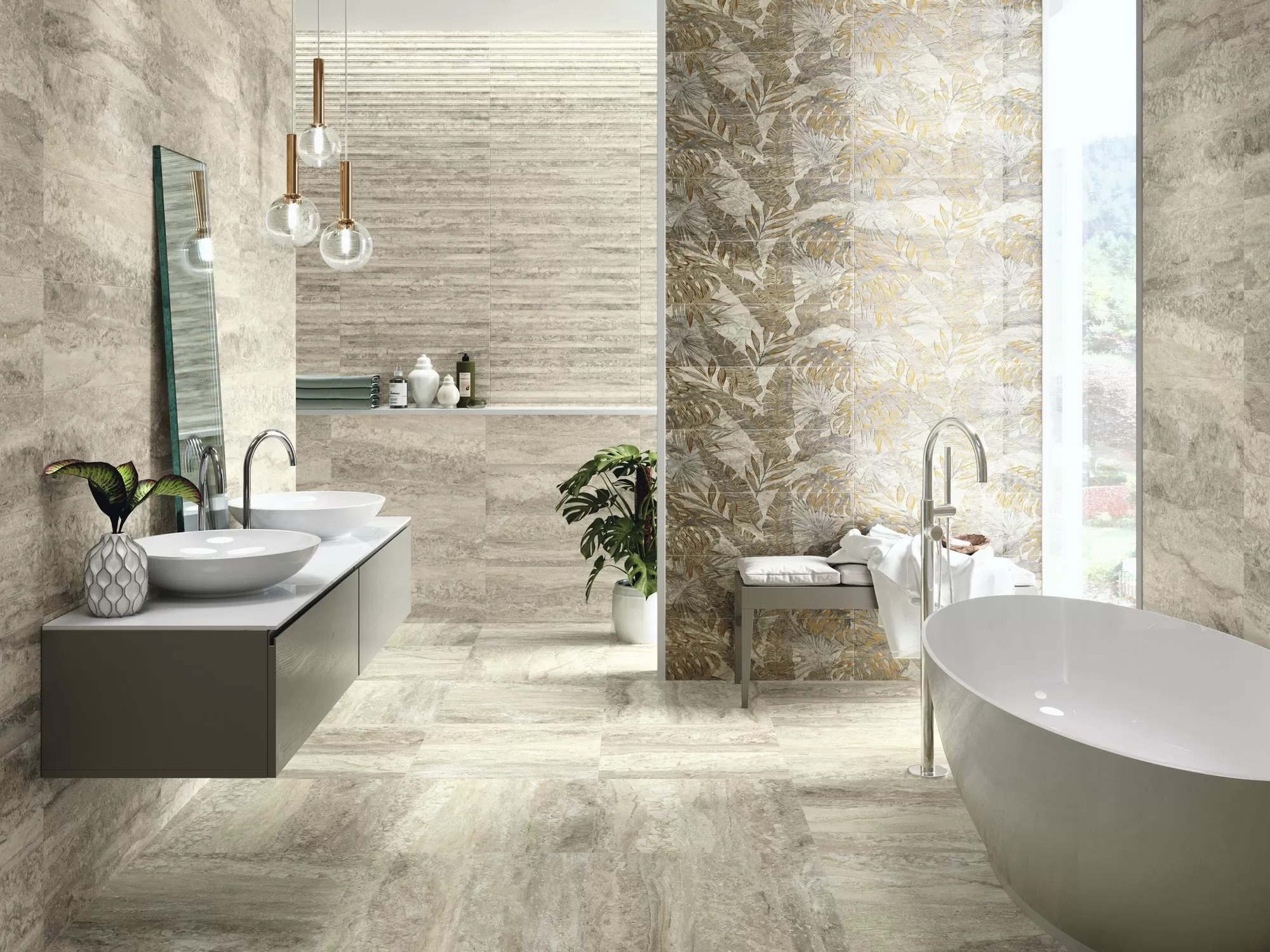Плитка A036493 Moldura Travertino Matt Brescia 5x25