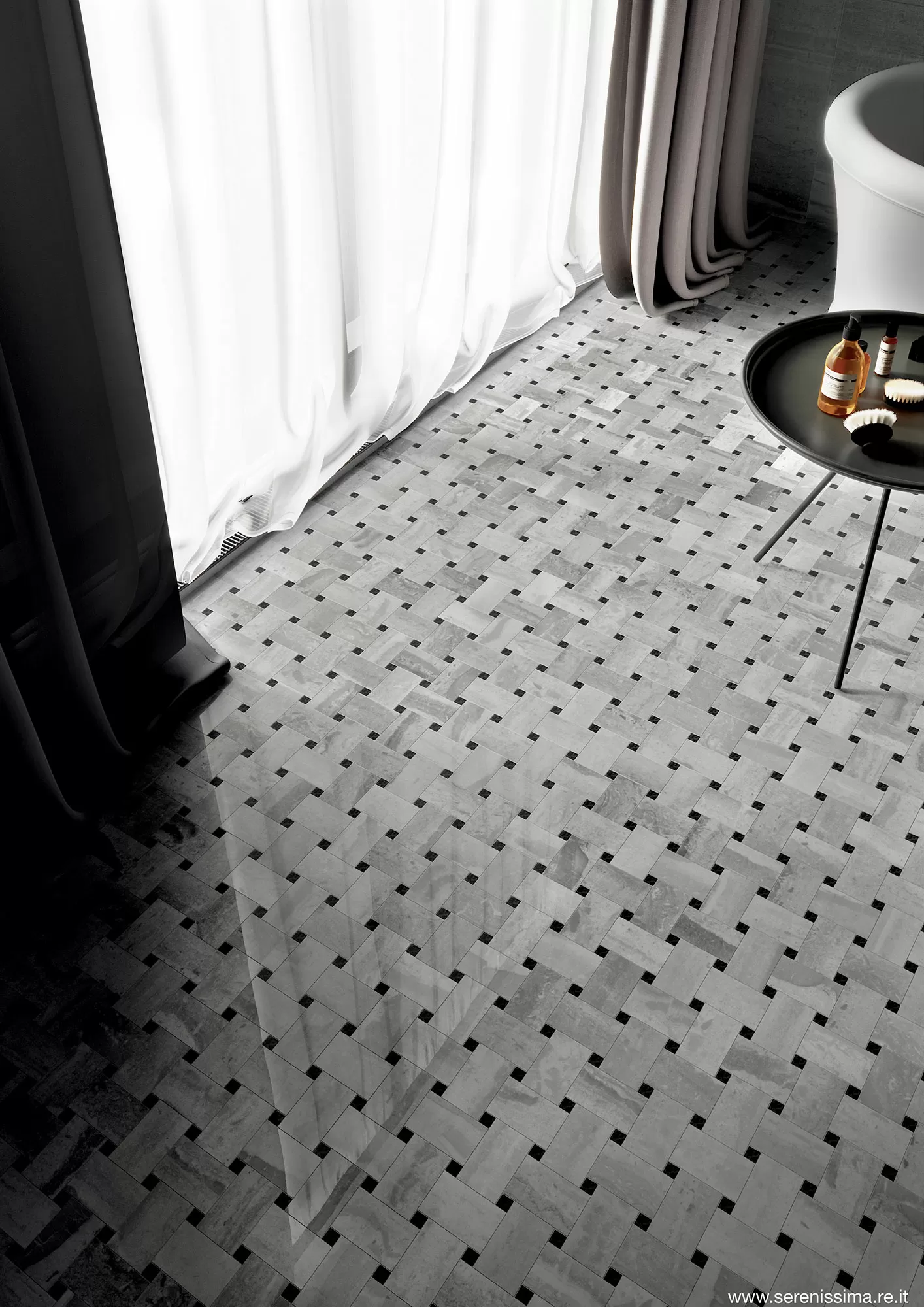 Керамогранит 1058940 Gemme Black Mirror Lux Ret 60x120