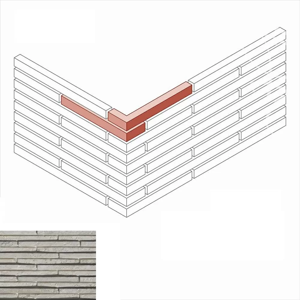 Искусственный камень 699-18 Бран брик 3D Design угол 6,7-7,5/32,5-33,5 (7/33) x 4 x 5