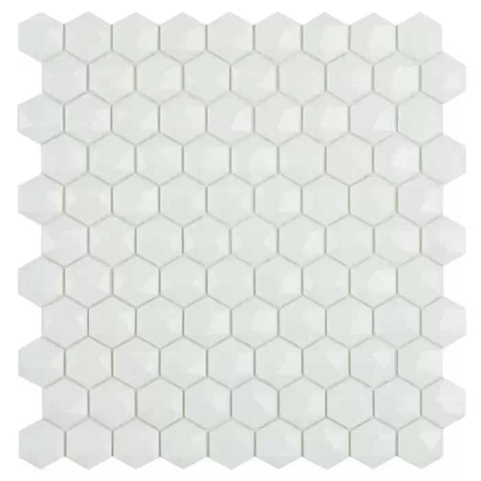 Мозаика Hex Matt White № 910D (на сетке) 31,7x30,7