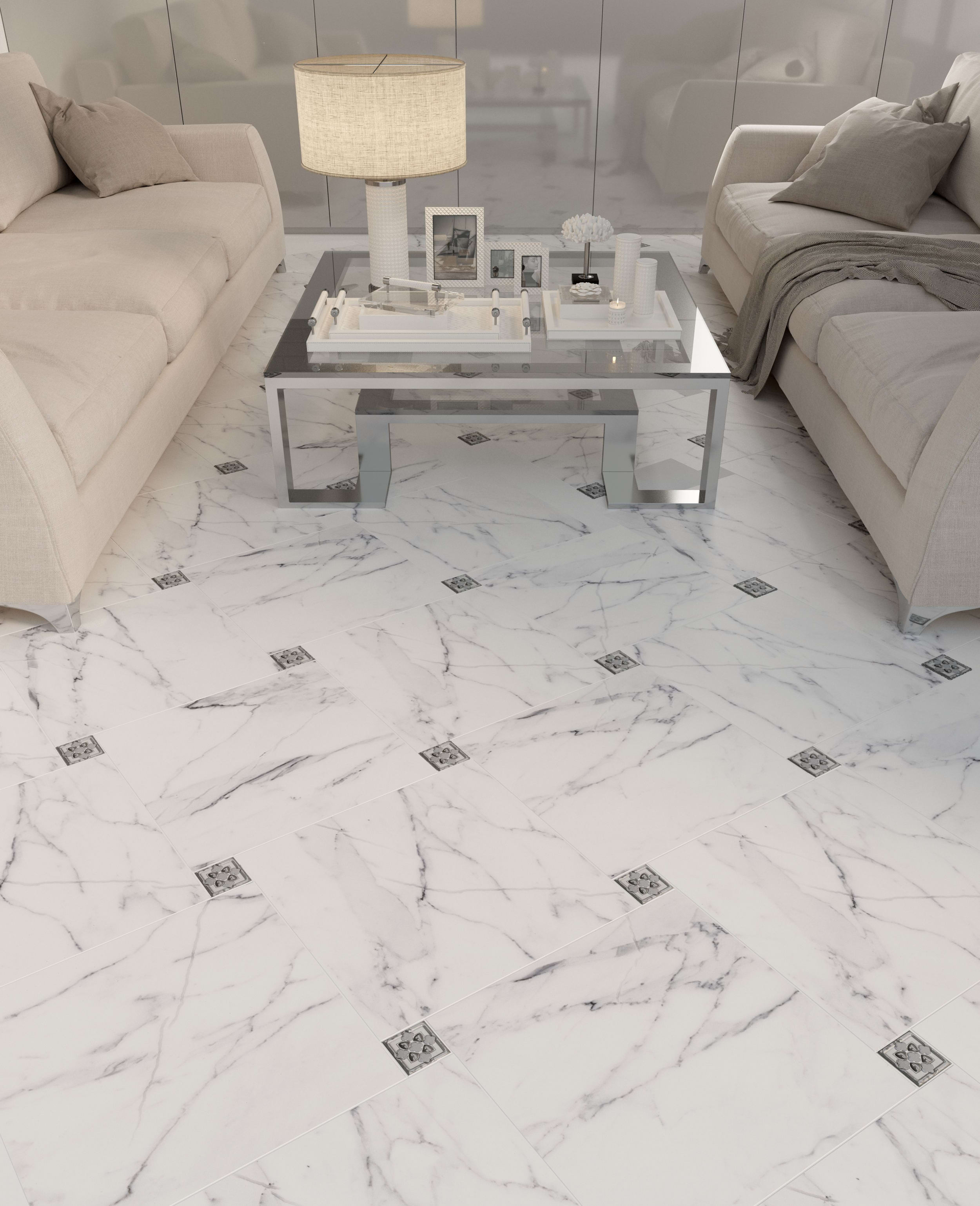 Керамогранит 3603-0084 Каррара белый 7х7