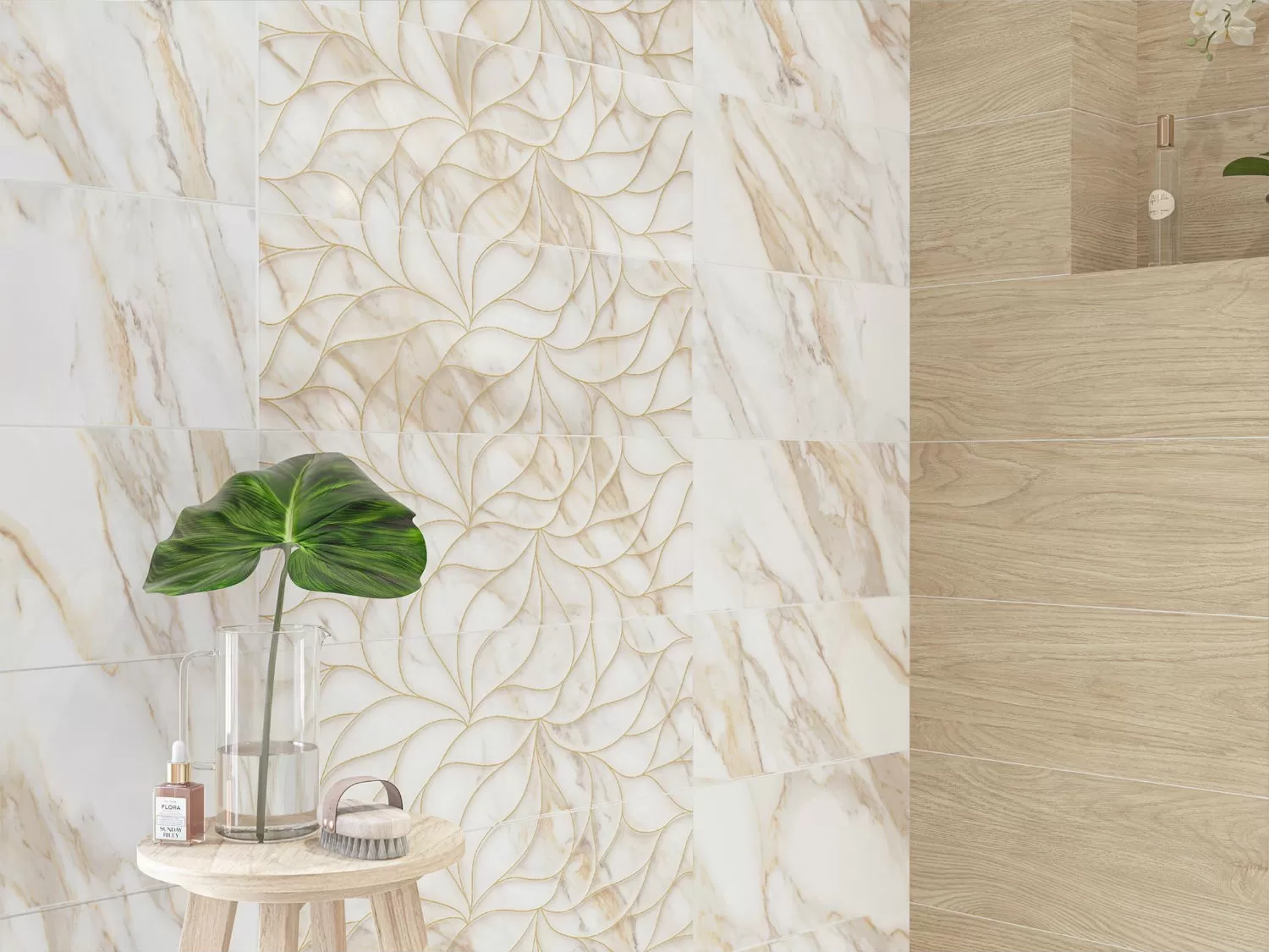 Плитка 588182001 Calacatta Oro Struttura Decor 24.2x70