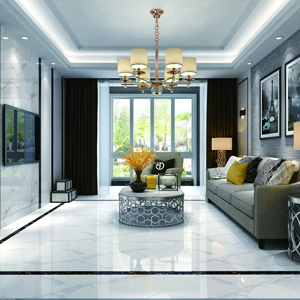 Керамогранит BHW-0026 Bianco White Polished (Sinking Ink) 600x1200x8