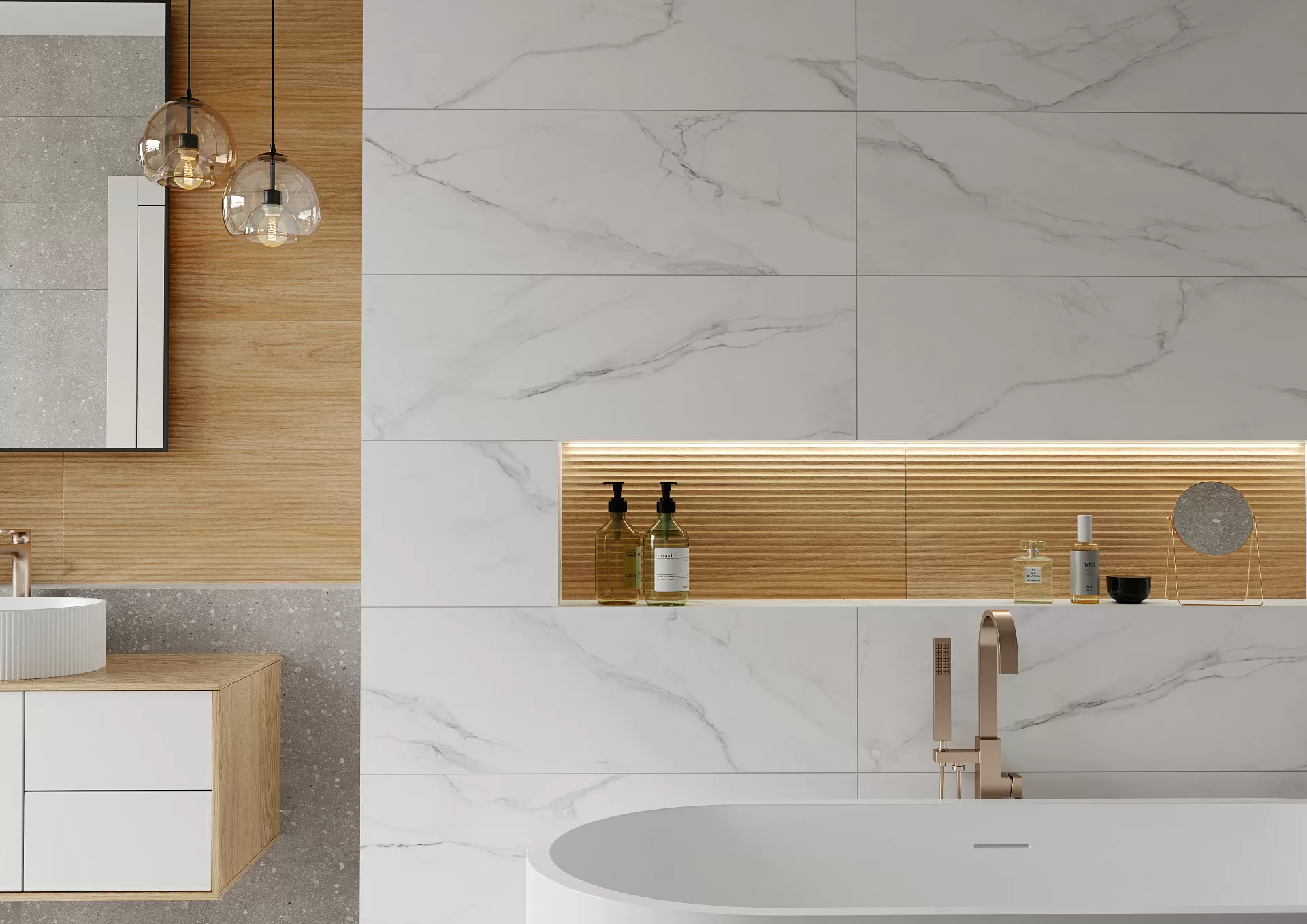 Плитка Marble matt white 01 30х90