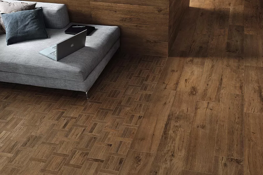 Керамогранит AMV0 Axi Golden Oak Mosaico 3D 35x35