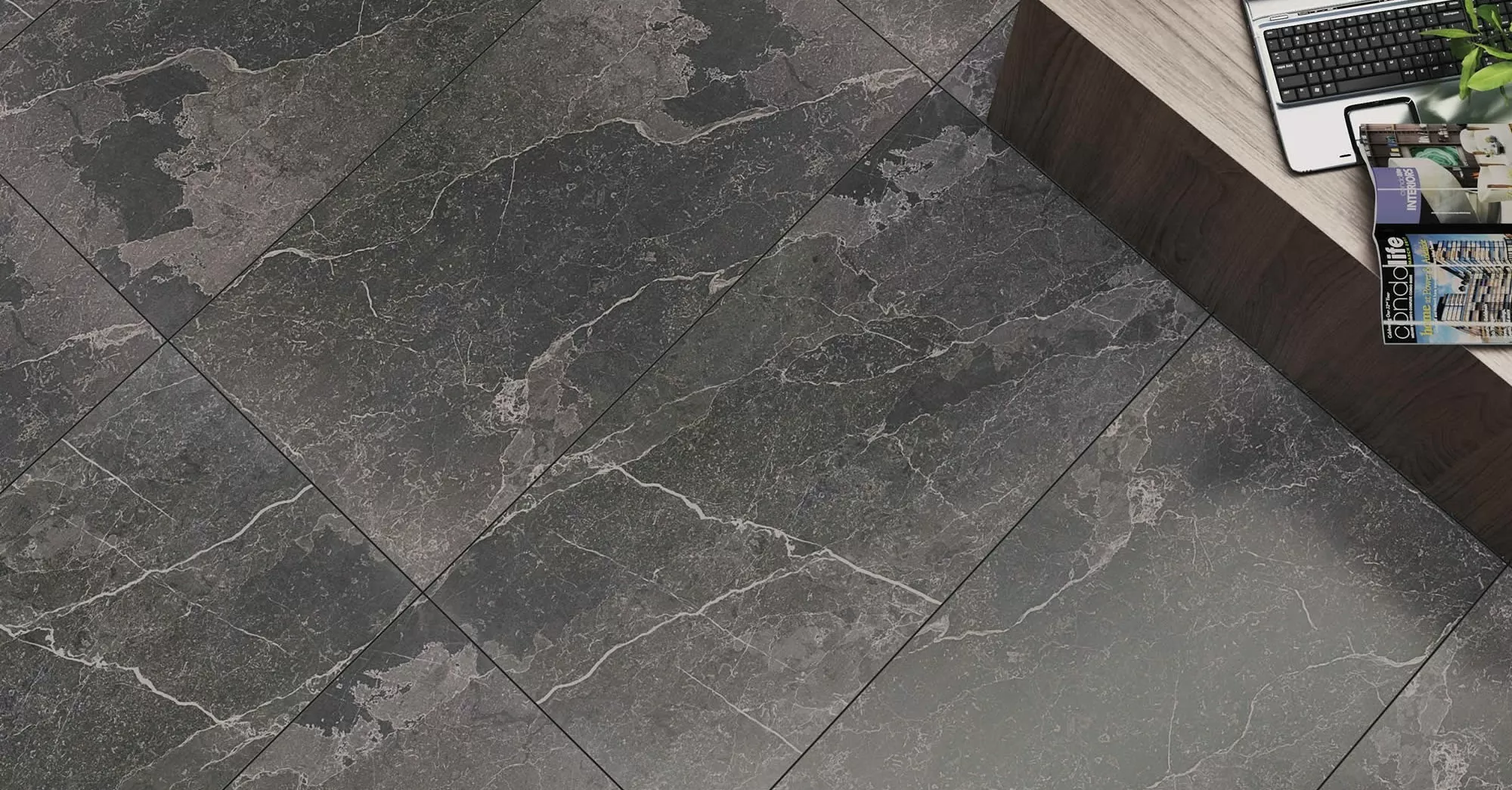 Керамогранит Gemstone Dark Grey Lappato Rectified 60x120