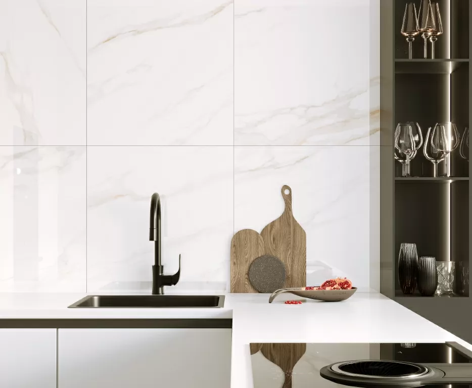 Керамогранит Calacatta Regal Gold Белый Полированный 60х120