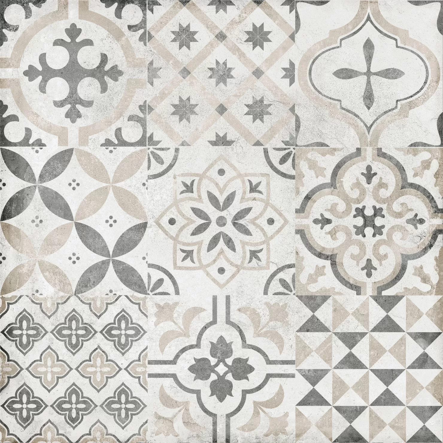 Керамогранит 7246-0005 (6046-0359) Цемент стайл орнамент 45х45