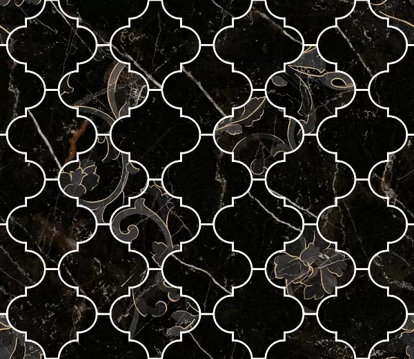 Мозаика 262622 MOSAICO ARABESCATO NERO AMASANTA 35x35