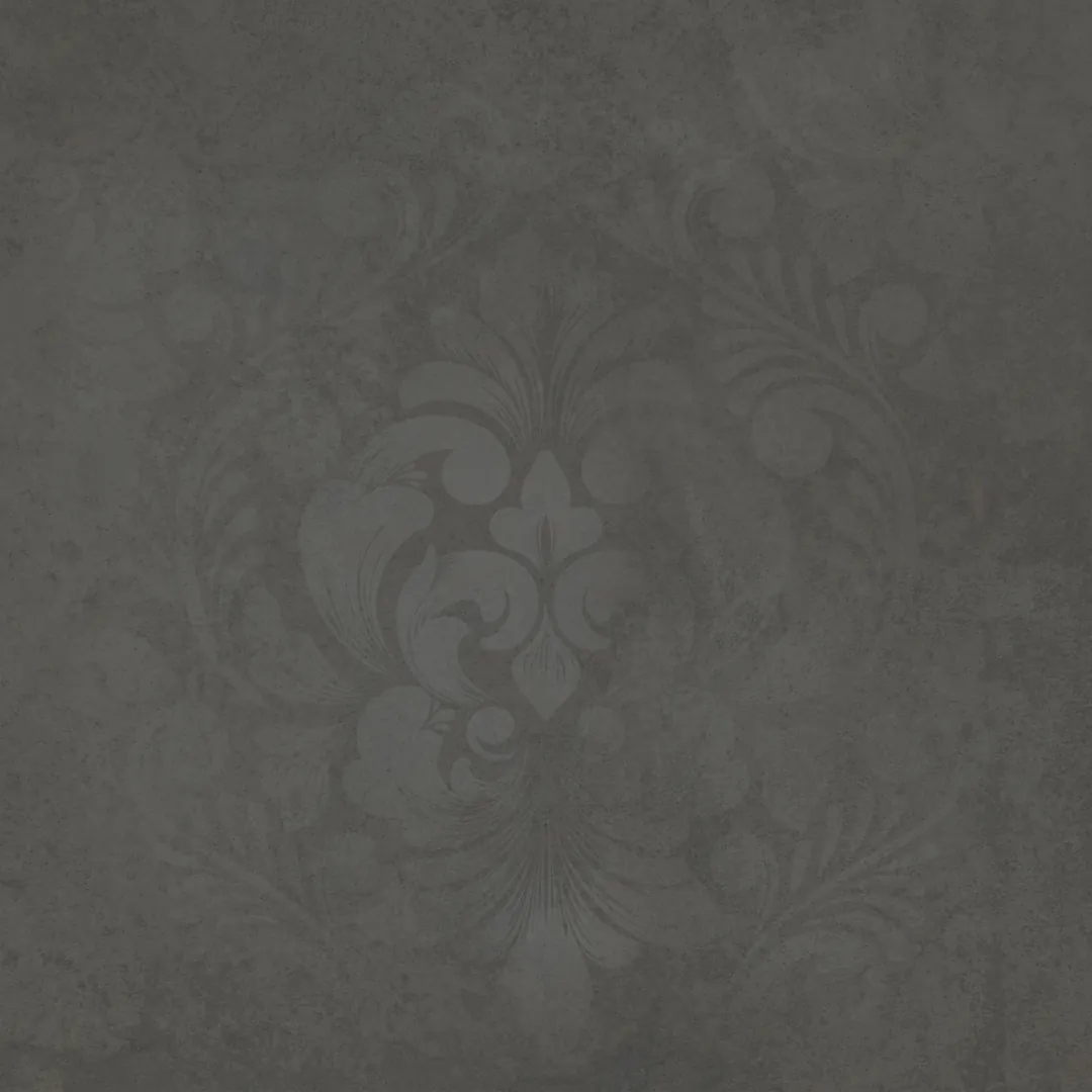 Керамогранит KM4040G0091N Хадду серый тёмный матовый декорированный 40,2x40,2x0,8