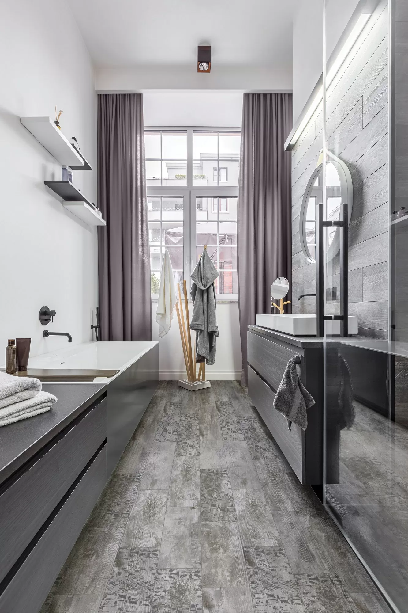 Керамогранит Грей Вуд декор 7364-0001 (6664-0103) 20x60