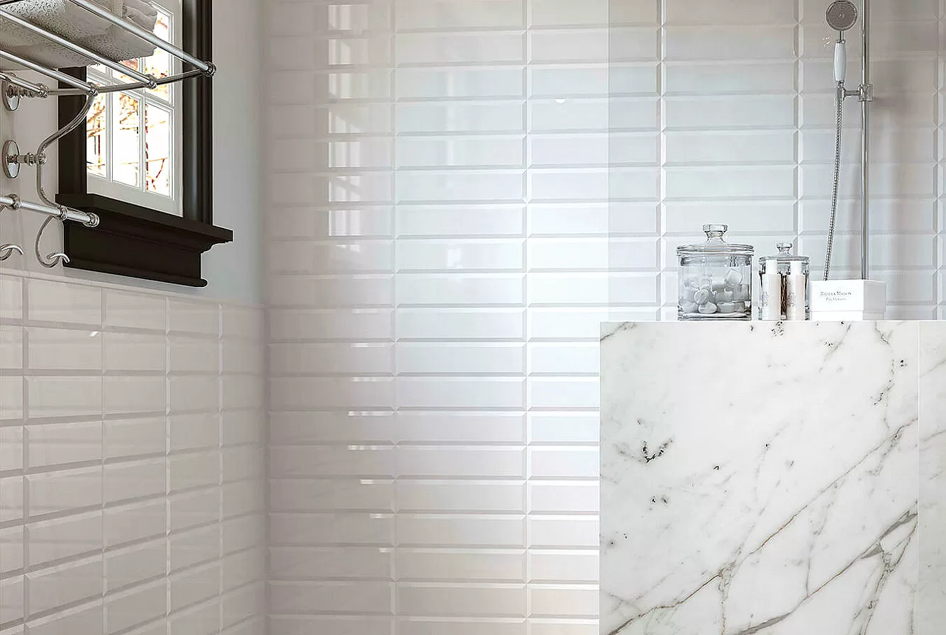 Плитка AZDA Brick White Bevel 8x31.5