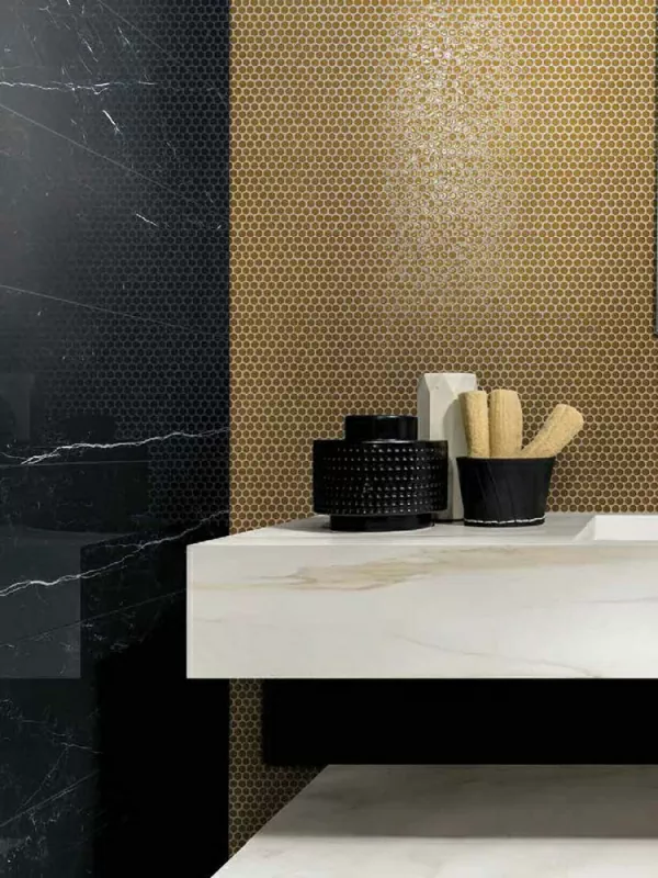 Мозаика 753303 I Classici Calacatta Gold Muretto Sfalsato Matte 7.5x15 6mm 30x30