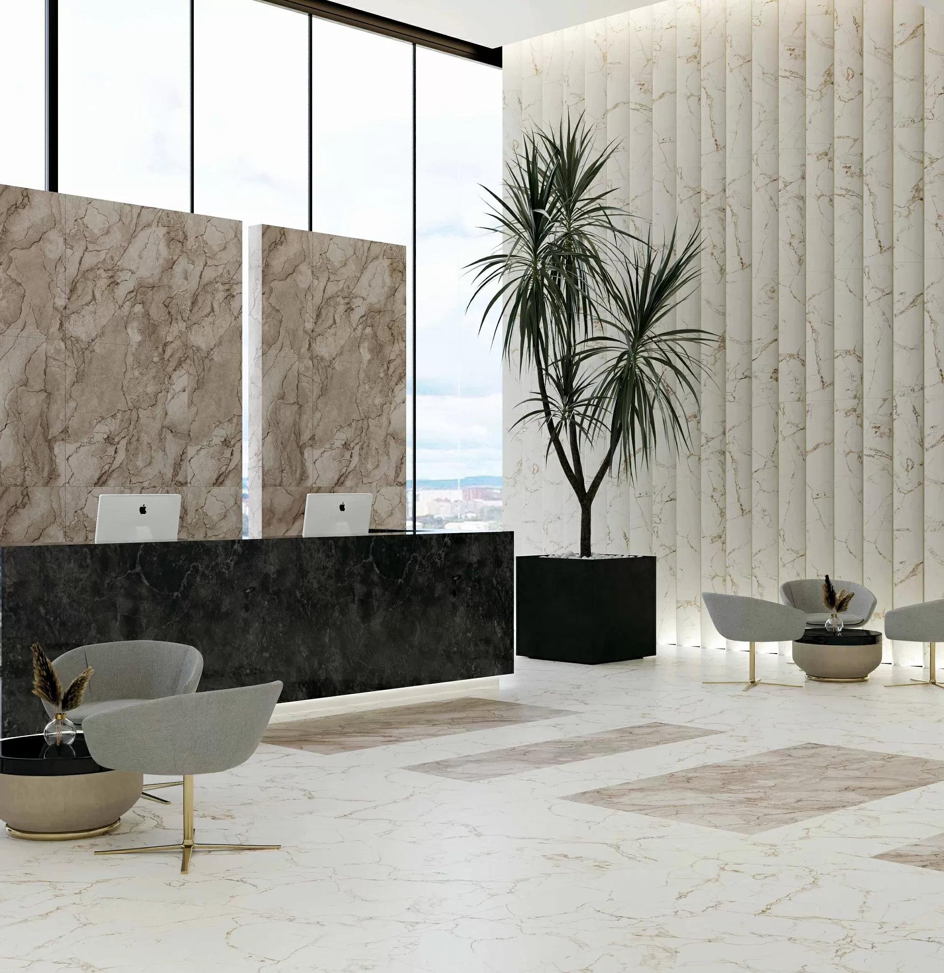 Керамогранит Brooklyn белый 600x1200