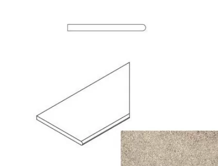 Керамогранит 620090000632 Бортик Эверстоун Дезерт закругленный правый Х2 30х60